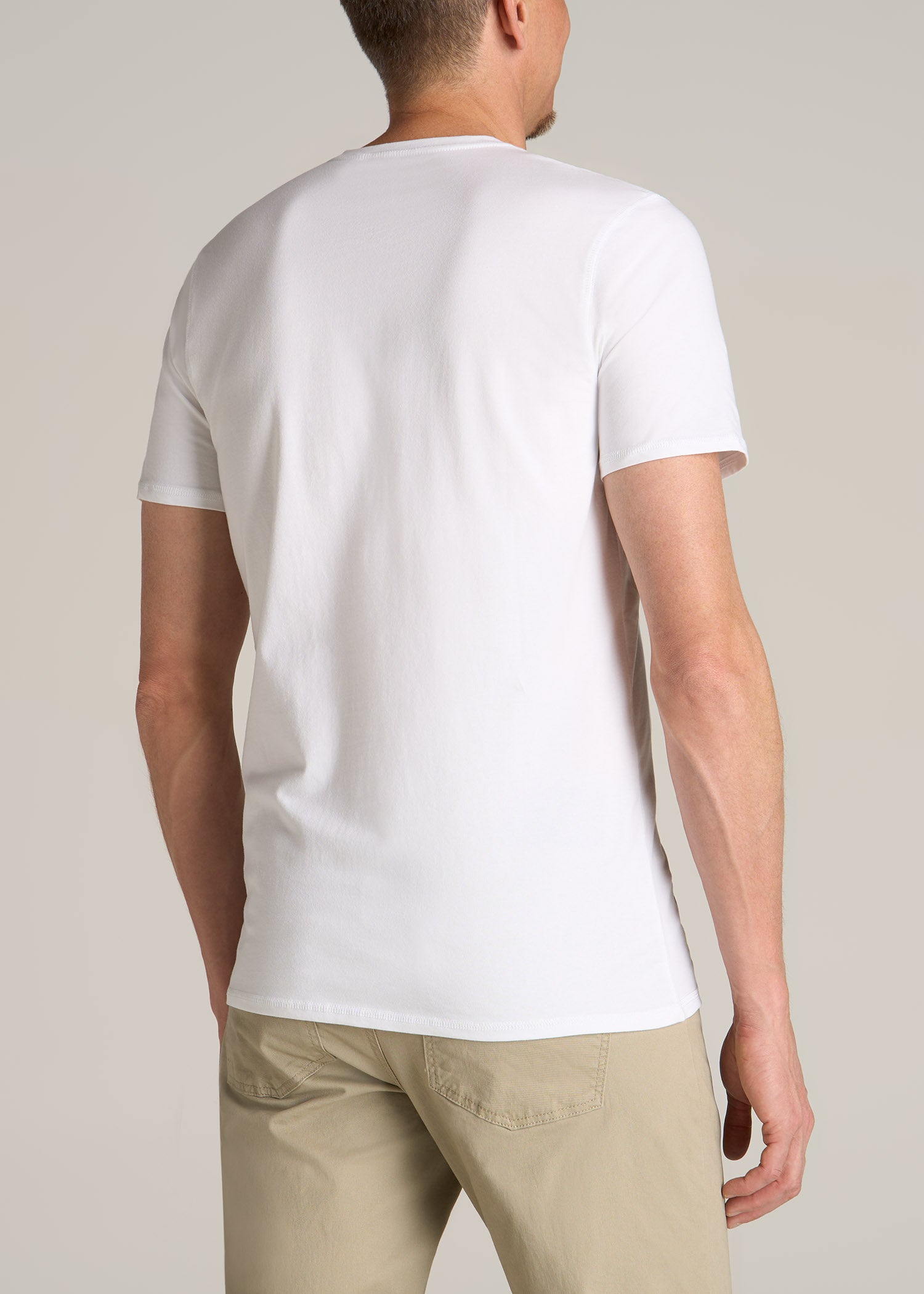 The Essential REGULAR-FIT V-Neck Men's Tall Tees in White – American Tall