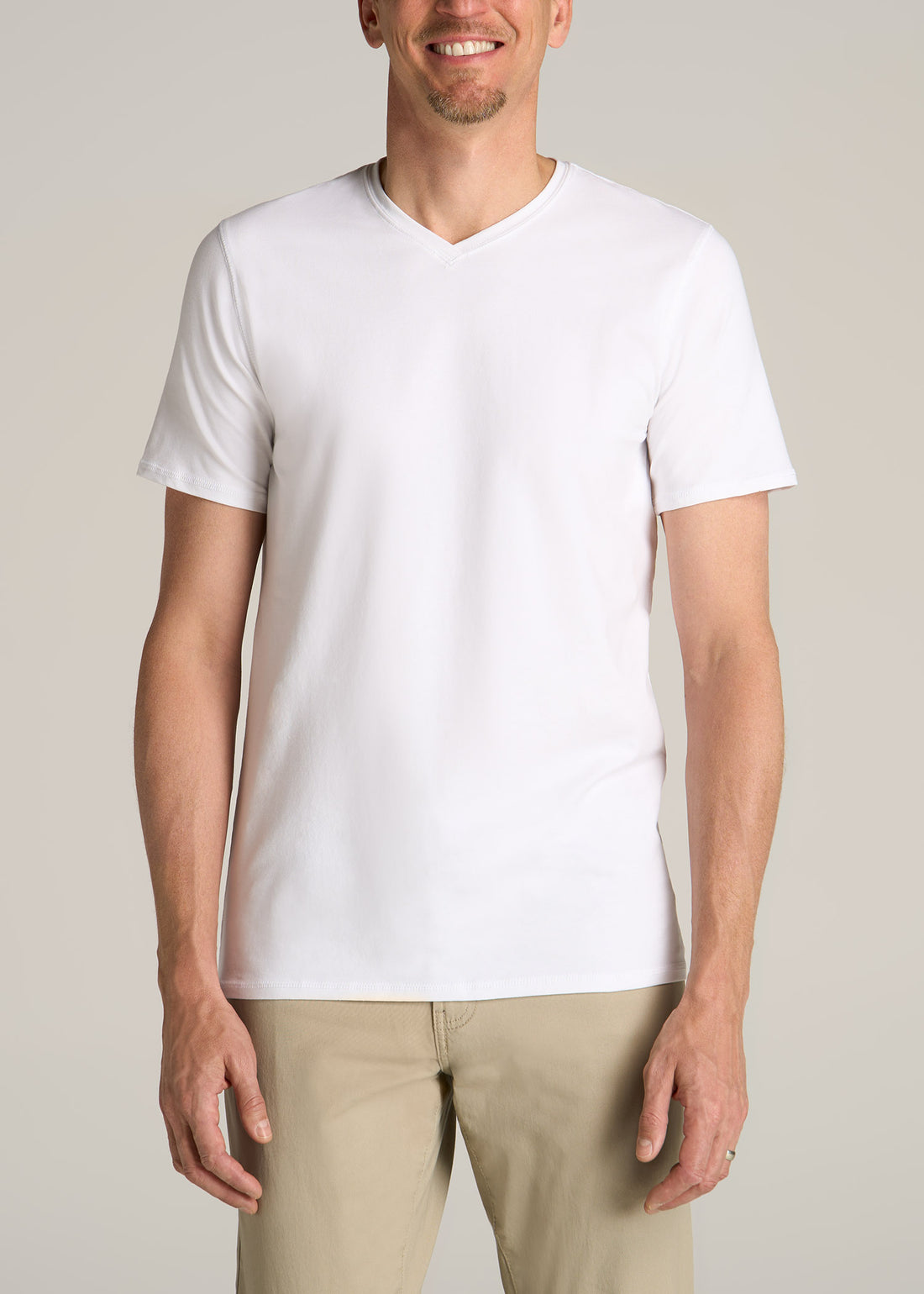 The Essential REGULAR-FIT V-Neck Men's Tall Tees in White – American Tall