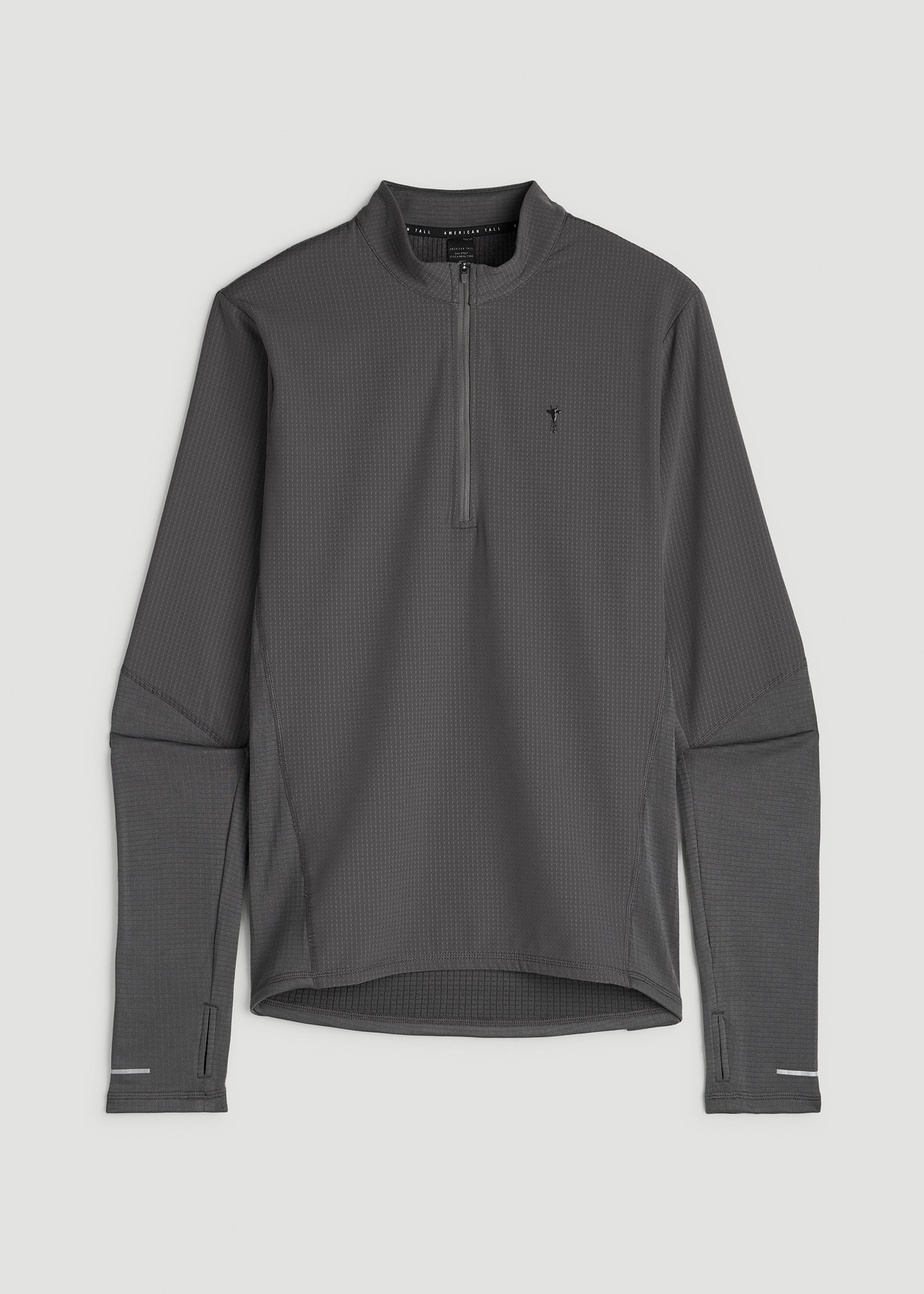 Thermal Half Zip Running Top for Tall Men in Steel Grey