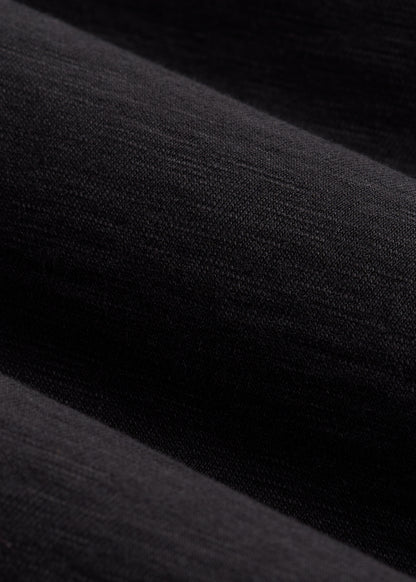 Three-Button Long Sleeve Slub Henley for Tall Men in Black