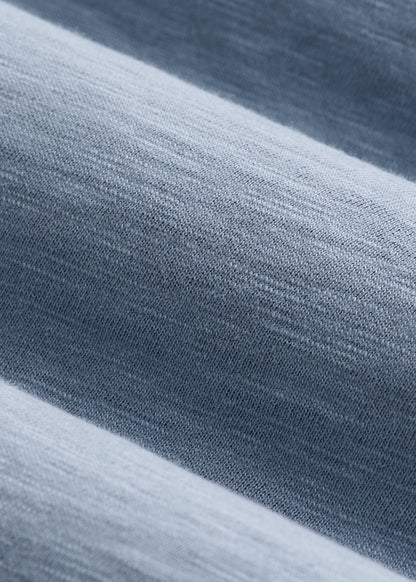 Three-Button Long Sleeve Slub Henley for Tall Men in Chambray