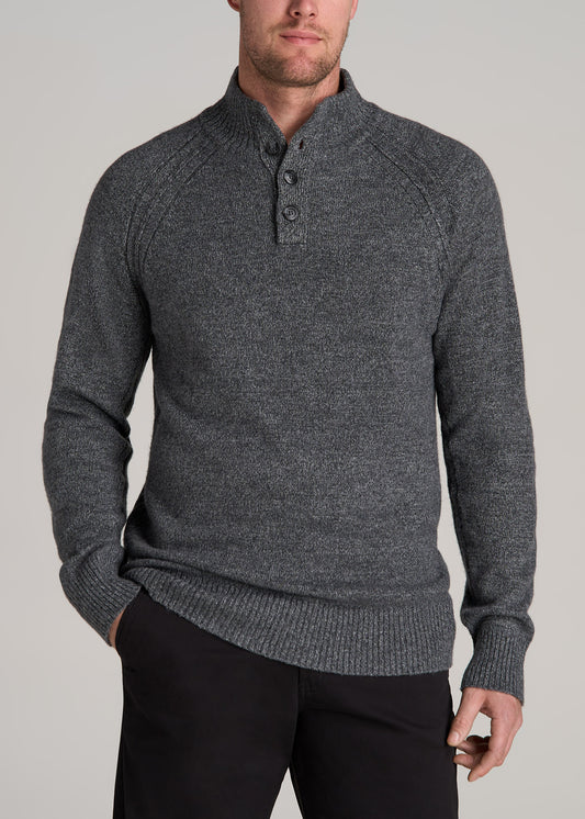 American-Tall-Men-Three-Button-Mock-Neck-Sweater-Grey-Marl-front