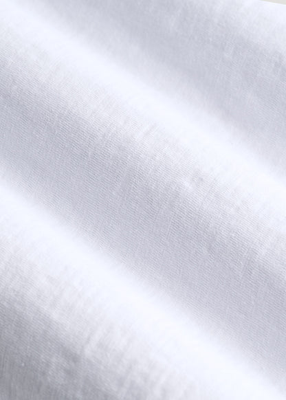 Three-Button Long Sleeve Slub Henley for Tall Men in White