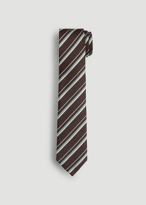 Dress Ties for Tall Men in Espresso Stripe
