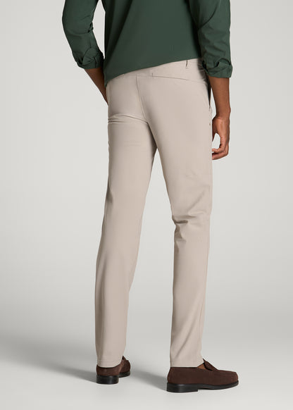 Stretch Commuter Pleated Chino for Tall Men in Simply Taupe