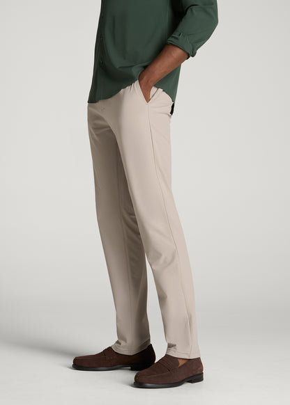 Stretch Commuter Pleated Chino for Tall Men in Simply Taupe