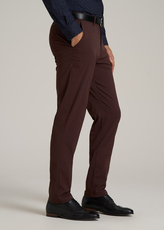 TAPERED FIT Traveler Chino Pants for Tall Men in Oxblood