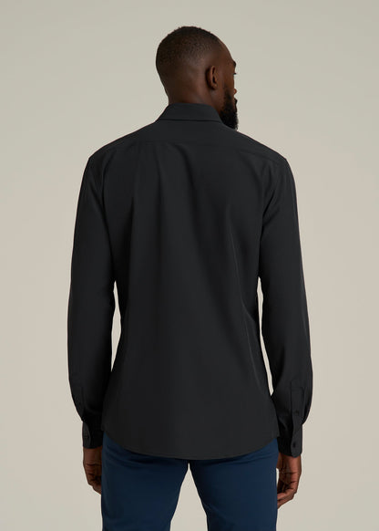Traveler Stretch Dress Shirt for Tall Men in Black