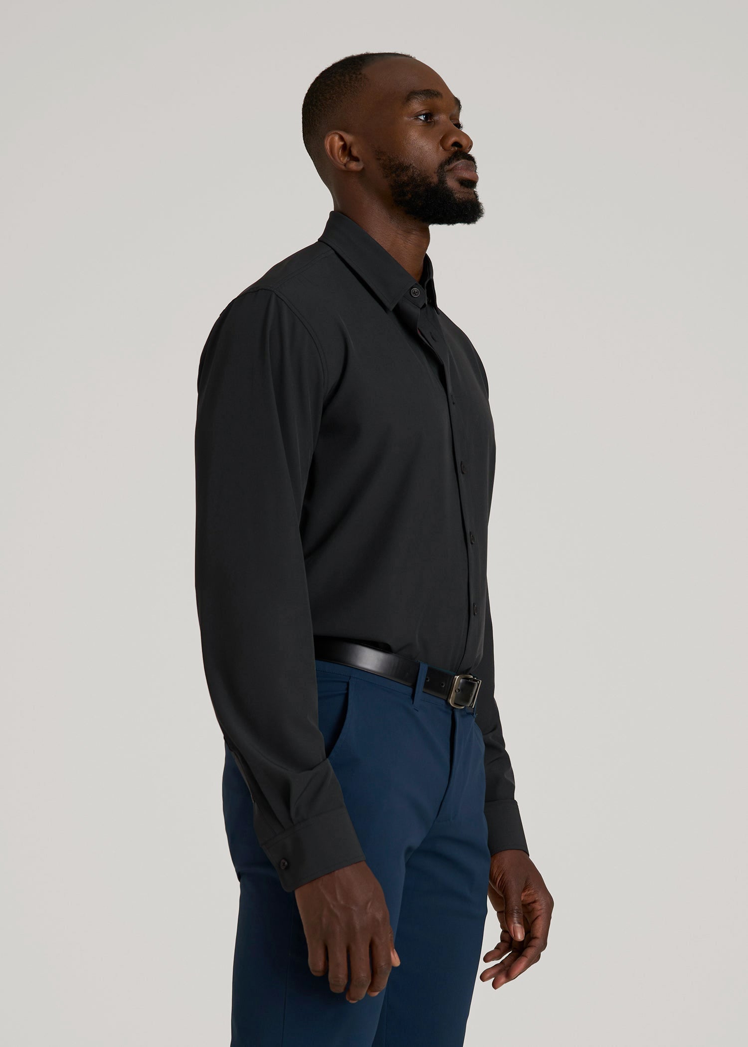 Traveler Stretch Dress Shirt in Black 2XL / Semi Tall / Black