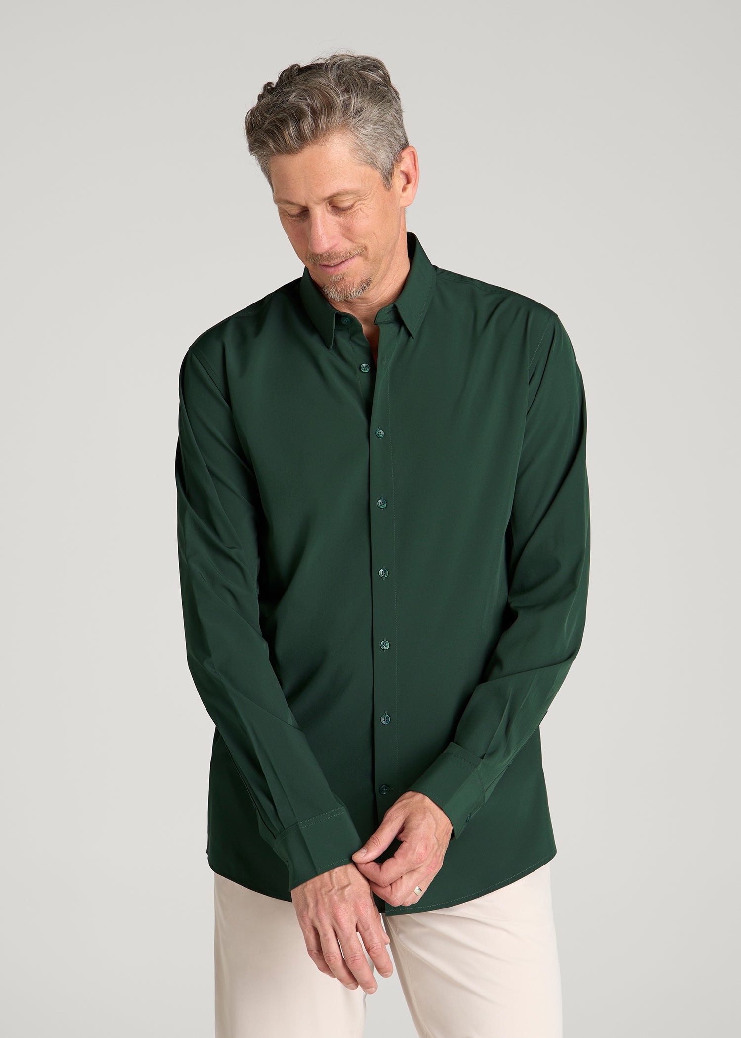 Traveler Stretch Dress Shirt for Tall Men in Boreal Forest