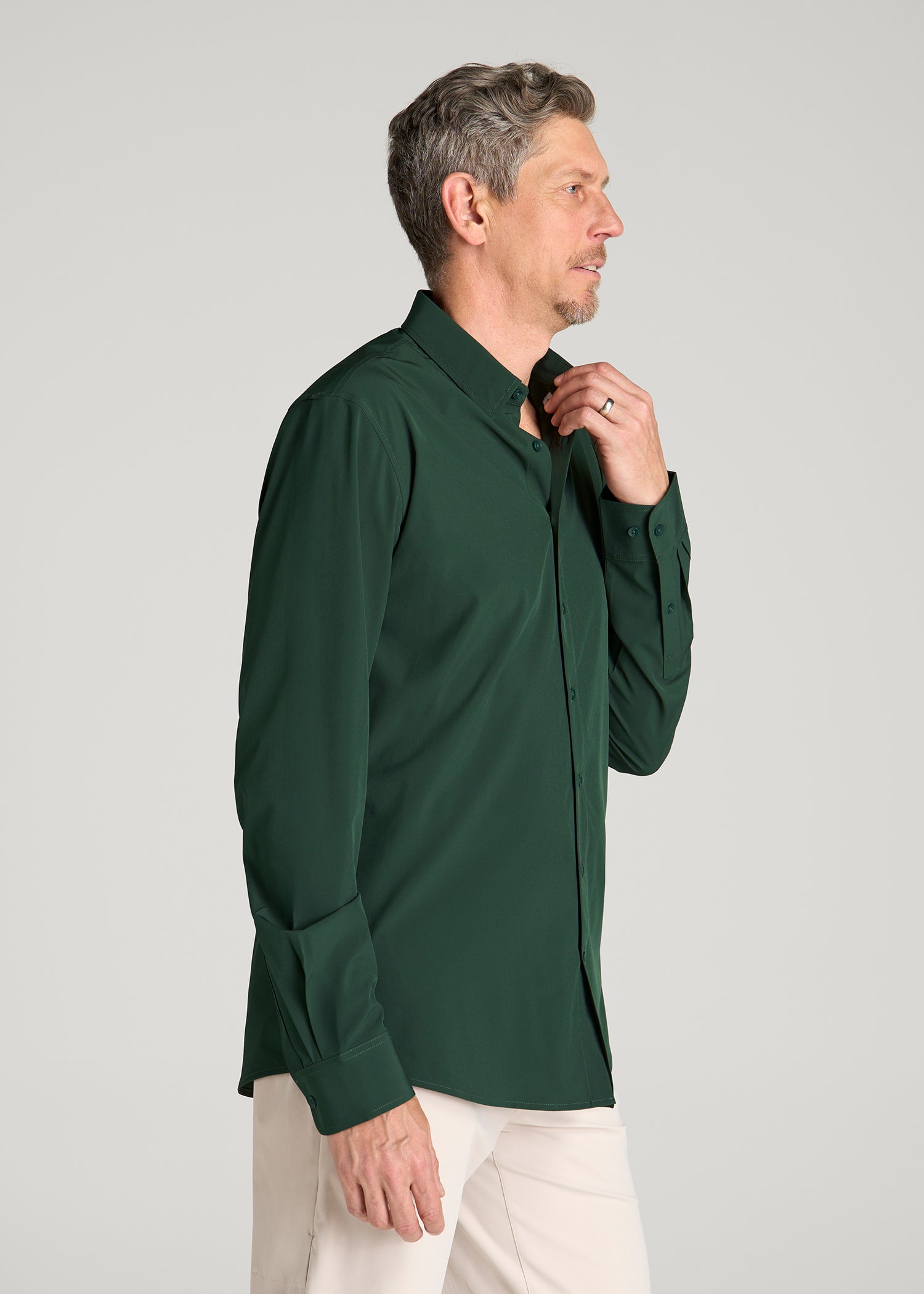 Traveler Stretch Dress Shirt for Tall Men in Boreal Forest
