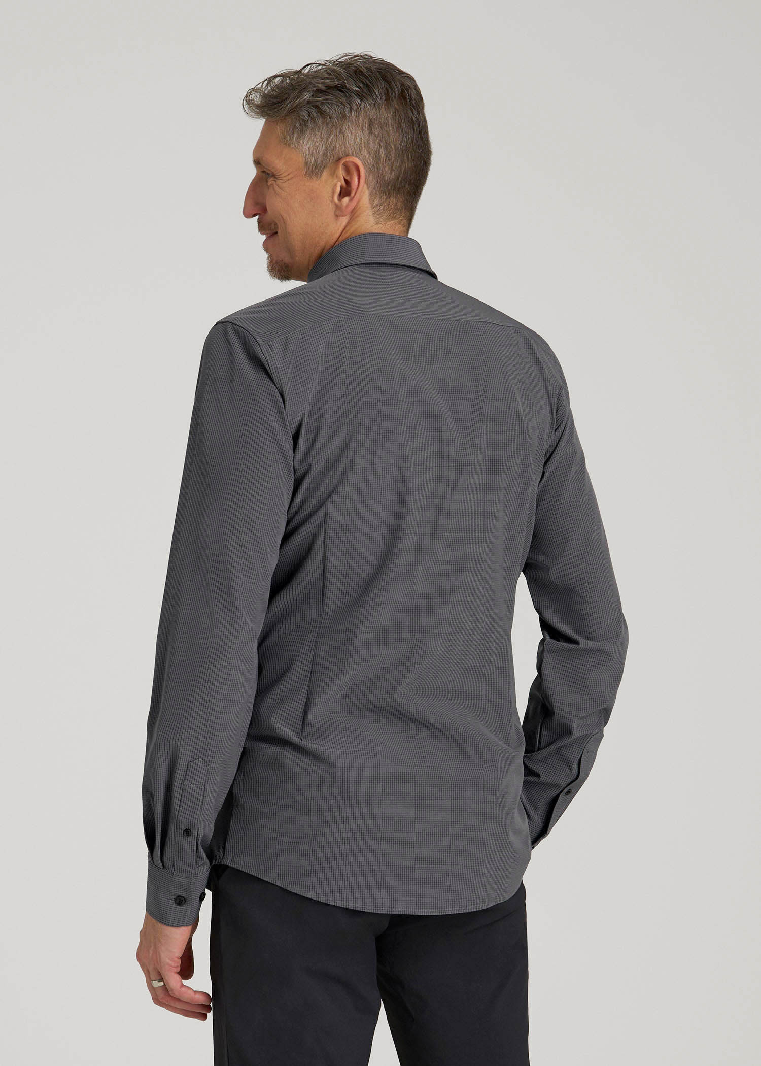 Traveler Stretch Dress Shirt in Charcoal Micro Check M / Tall / Charcoal Micro Check Traveler Stretch Dress Shirt in Charcoal Micro Check M / Tall / Charcoal Micro Check