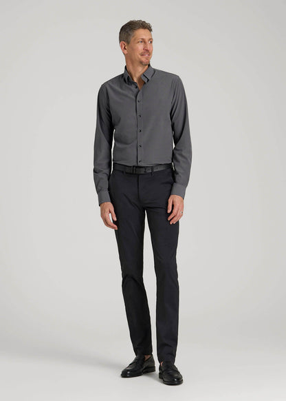 Traveler Stretch Dress Shirt in Charcoal Micro Check M / Tall / Charcoal Micro Check