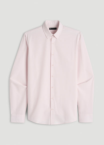 Traveler Stretch Dress Shirt for Tall Men in Grey Lilac