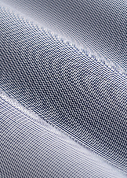 Traveler Stretch Dress Shirt for Tall Men in Navy and White Houndstooth