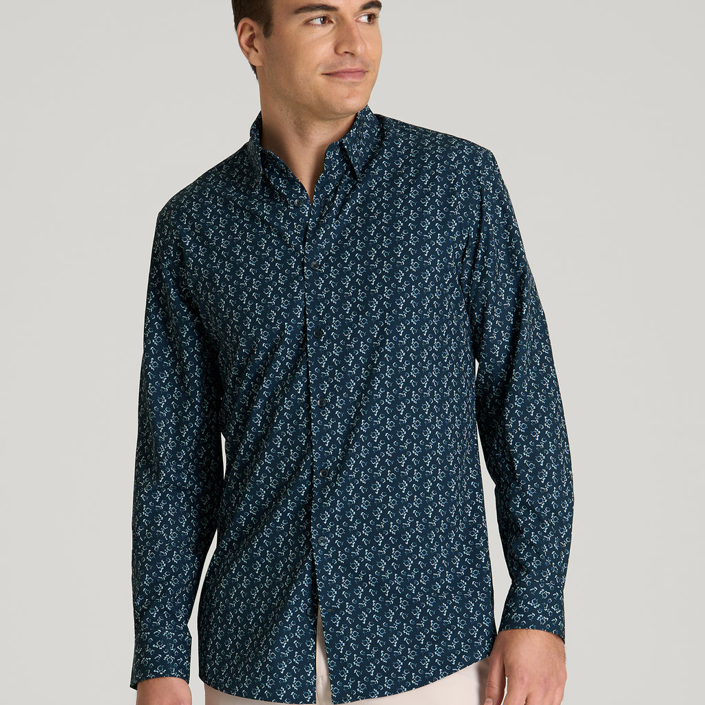 big and tall patterned dress shirts izod big and tall dress shirts Big & Tall All-over Stretch L/s Plaid Dress Shirt