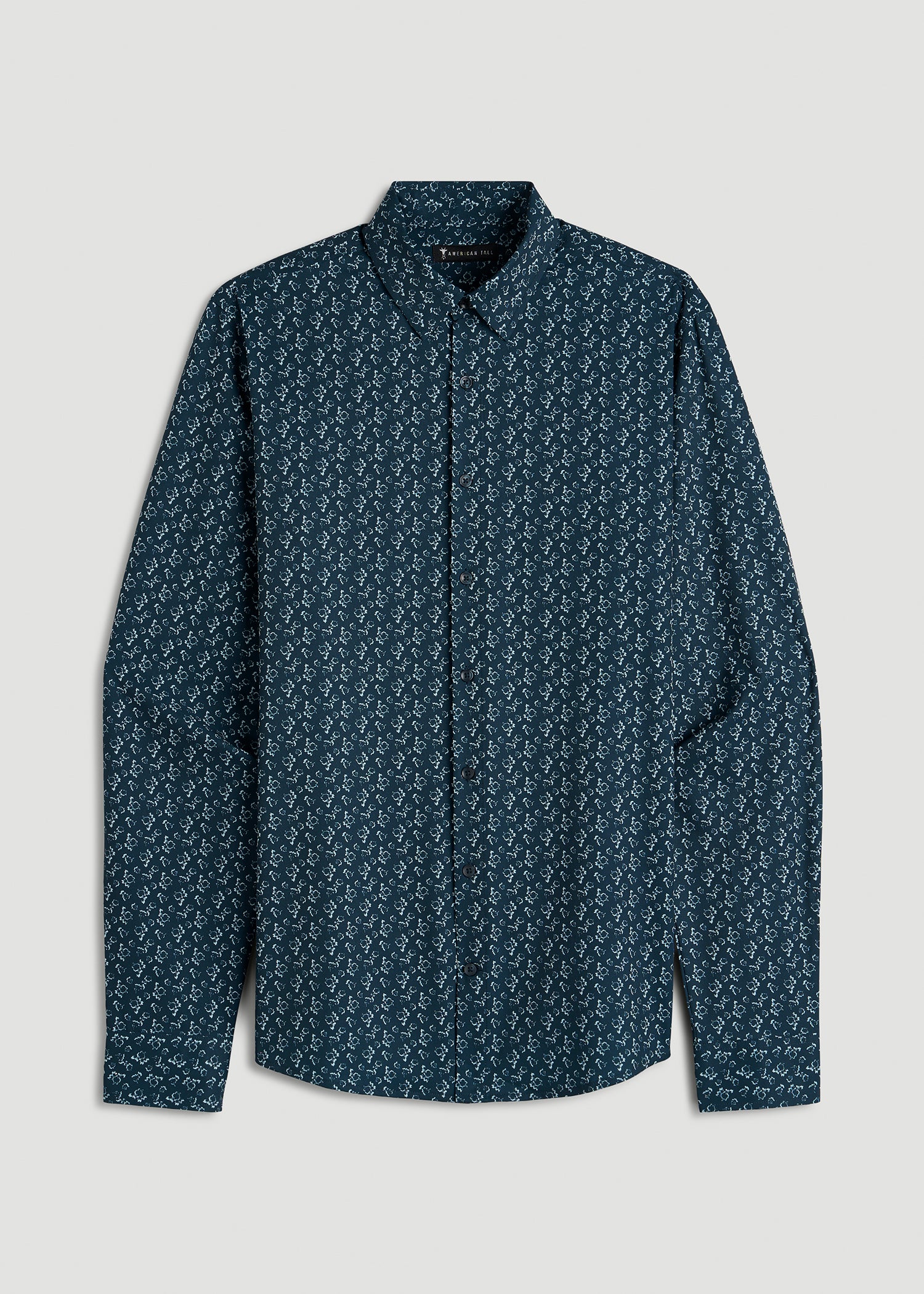 Traveler Stretch Dress Shirt for Tall Men in Royal Navy Floral S / Tall / Royal Navy Floral