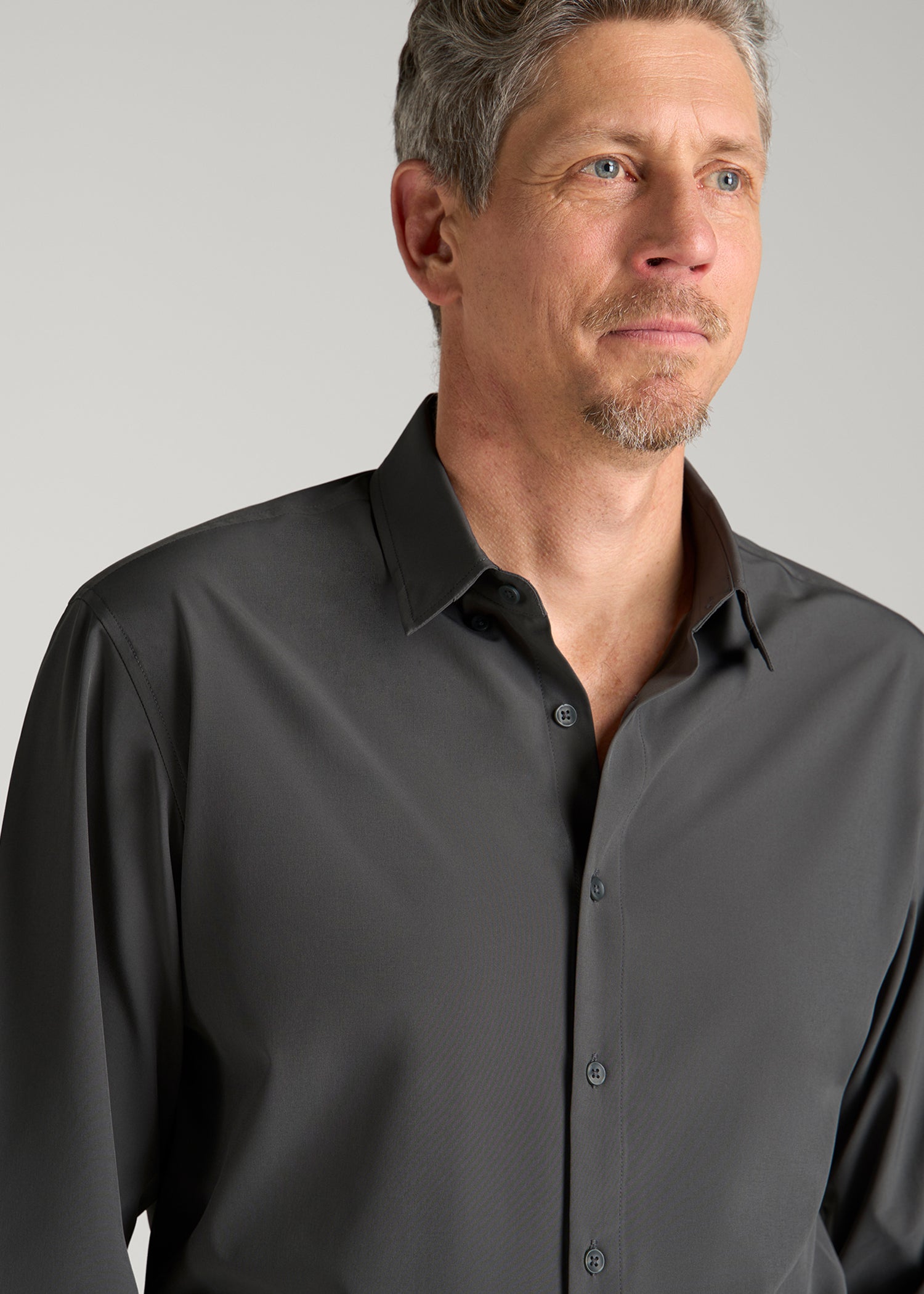 Traveler Stretch Dress Shirt for for Tall Men in Slate