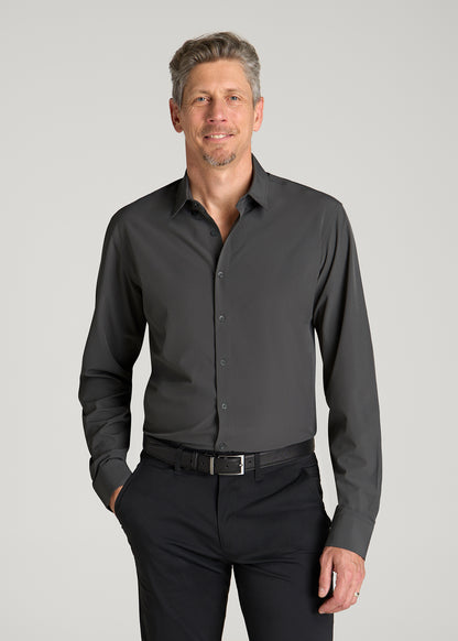 Traveler Stretch Dress Shirt for for Tall Men in Slate