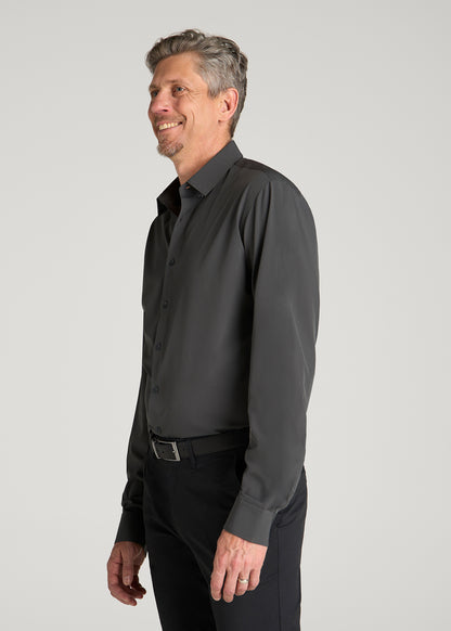 Traveler Stretch Dress Shirt for for Tall Men in Slate