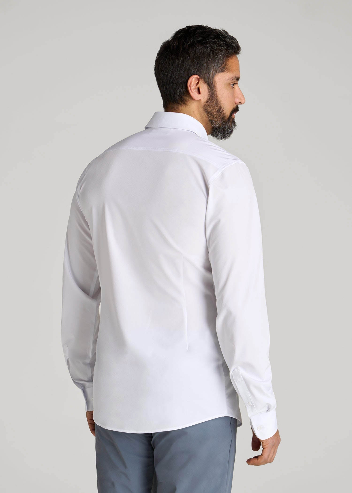 Men's Tall Traveler Stretch Dress Shirt White | American Tall Men's Tall Traveler Stretch Dress Shirt White | American Tall