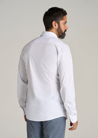 Traveler Stretch Dress Shirt for Tall Men in White