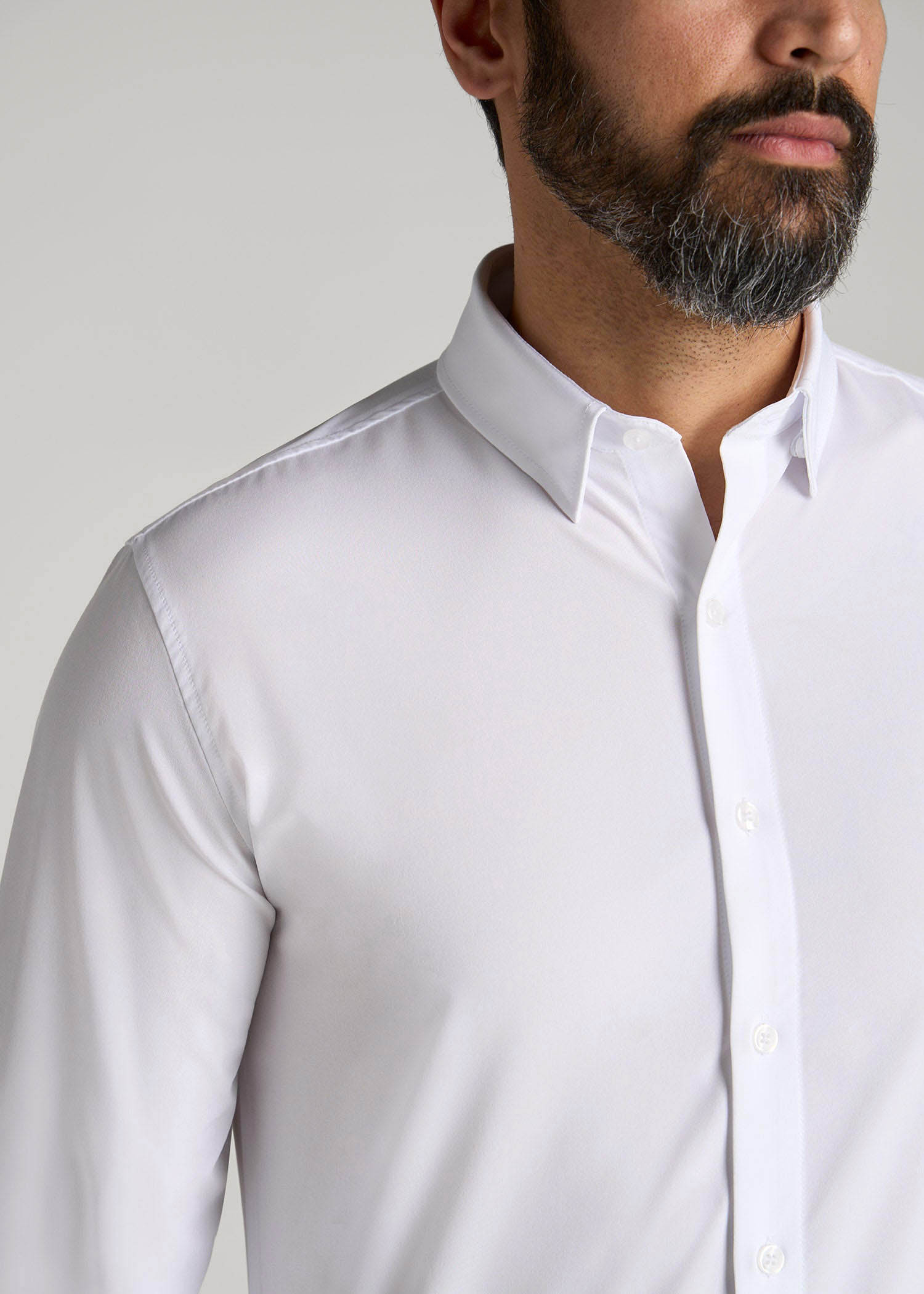 Men's Tall Traveler Stretch Dress Shirt White | American Tall Men's Tall Traveler Stretch Dress Shirt White | American Tall