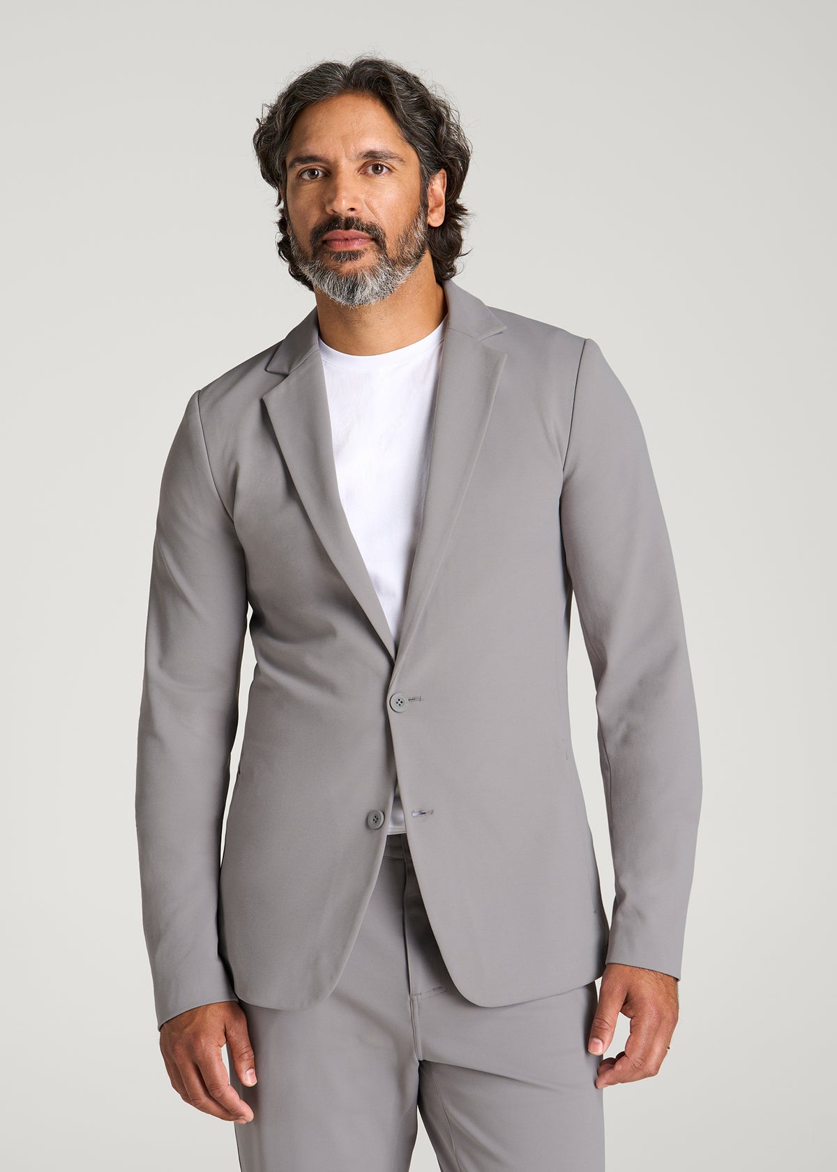 Traveler Twill Blazer for Tall Men in Pebble Grey