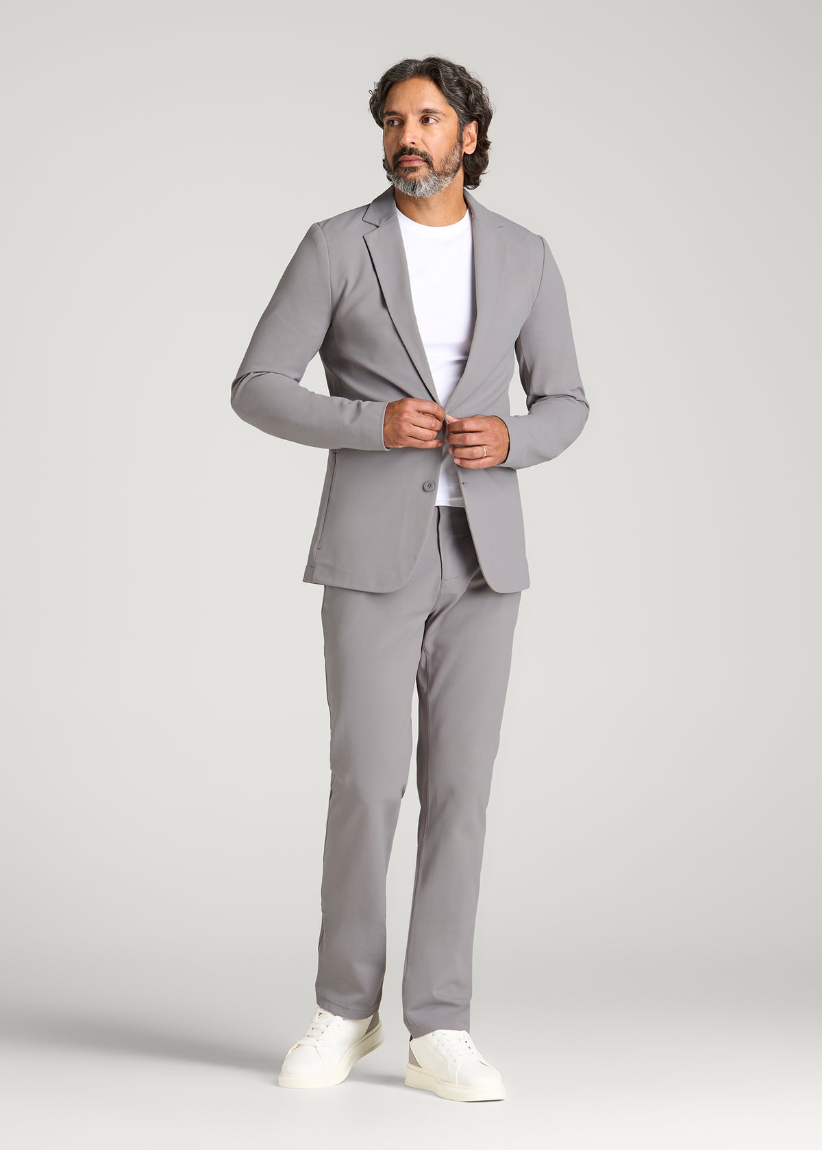 Traveler Twill Blazer for Tall Men in Pebble Grey