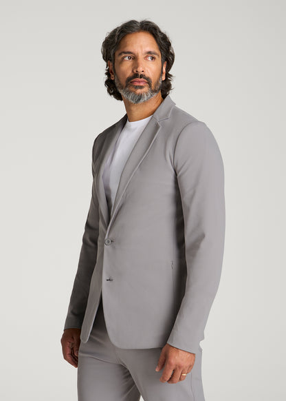 Traveler Twill Blazer for Tall Men in Pebble Grey
