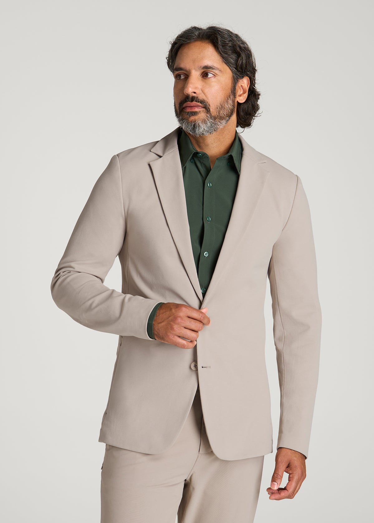 Traveler Twill Blazer for Tall Men in Simply Taupe