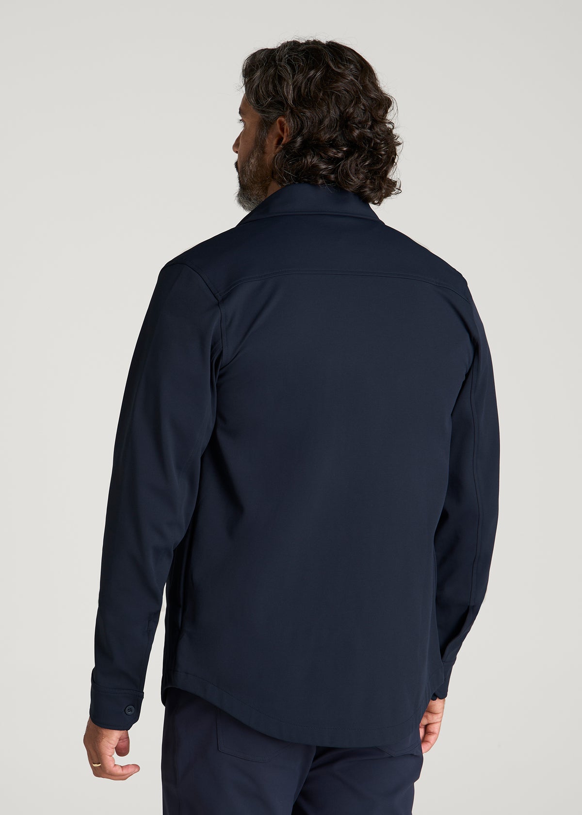 Traveler Twill Overshirt for Tall Men in Royal Navy