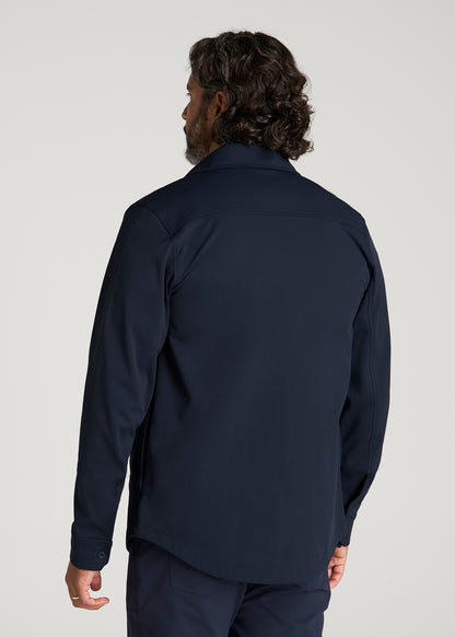 Traveler Twill Overshirt for Tall Men in Royal Navy