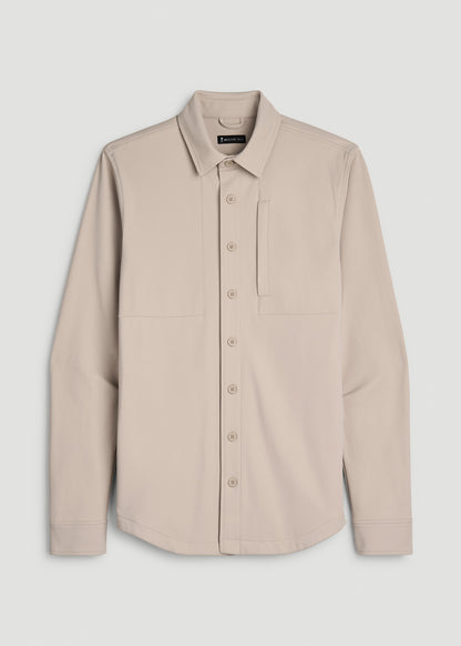 Traveler Twill Overshirt for Tall Men in Simply Taupe