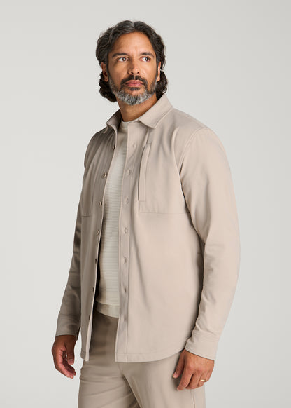 Traveler Twill Overshirt for Tall Men in Simply Taupe