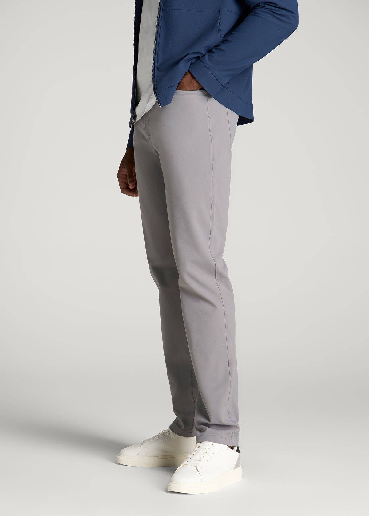 Traveler Twill Pants for Tall Men in Pebble Grey