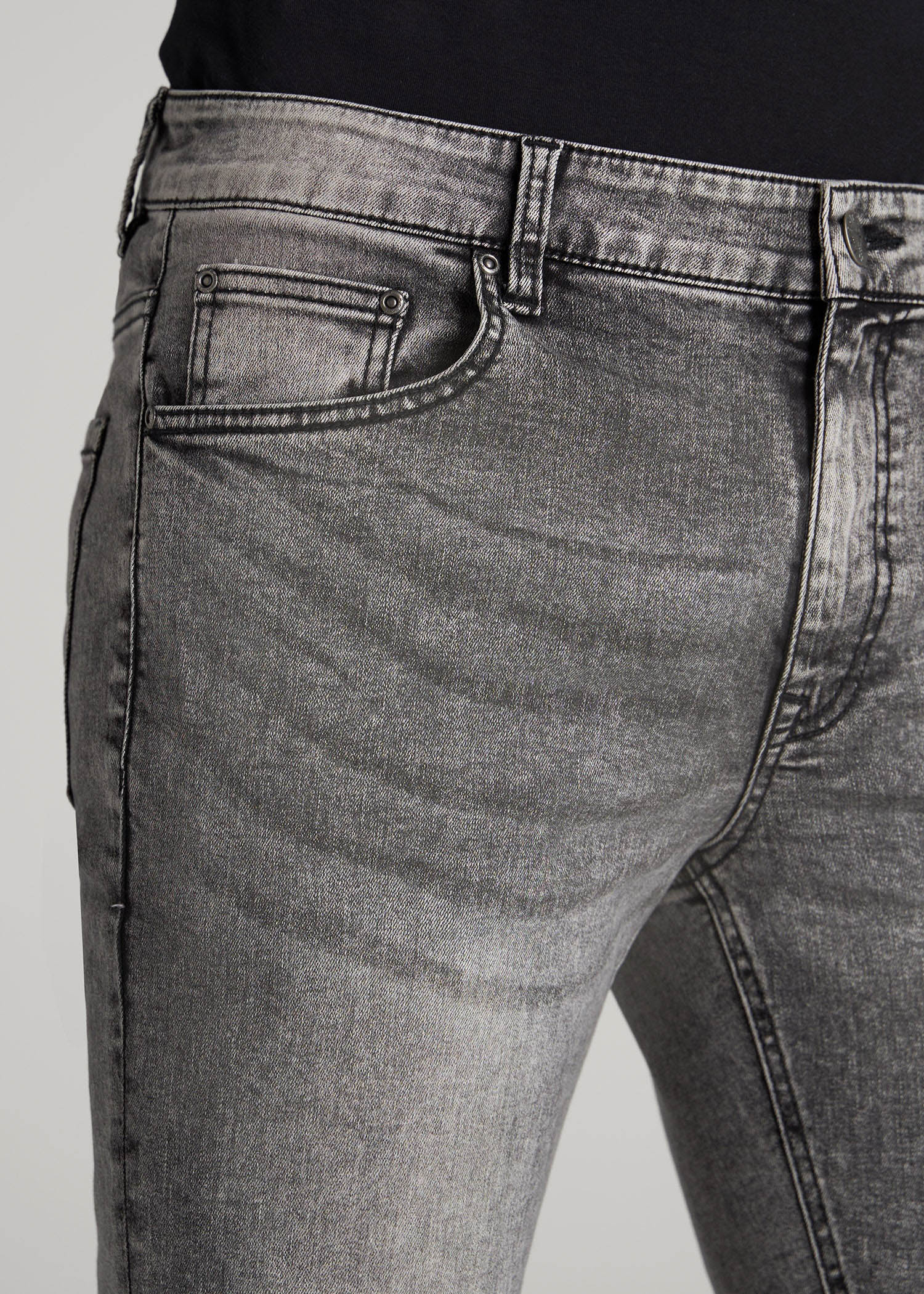 Travis SKINNY Jeans for Tall Men in Washed Faded Black