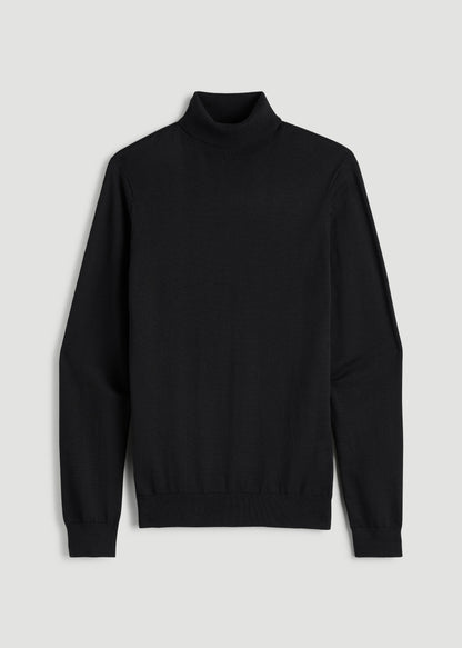 Turtleneck Sweater for Tall Men in Black