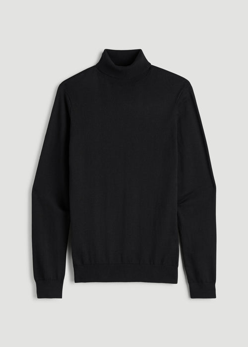 Turtleneck Sweater for Tall Men in Black
