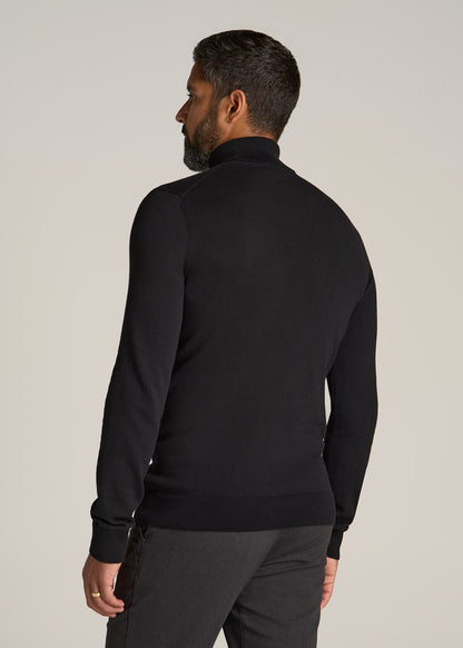 Turtleneck Sweater for Tall Men in Black