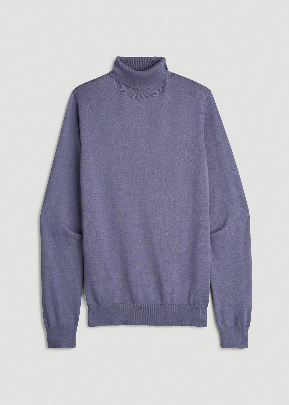 Turtleneck Sweater for Tall Men in Blue Granite
