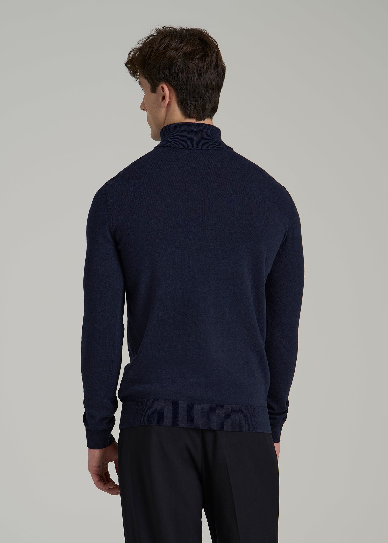 Turtleneck Sweater for Tall Men in Patriot Blue