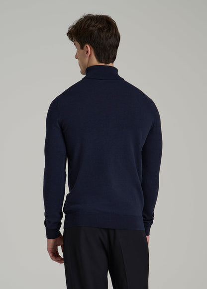 Turtleneck Sweater for Tall Men in Patriot Blue