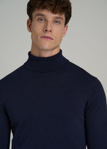 Turtleneck Sweater for Tall Men in Patriot Blue
