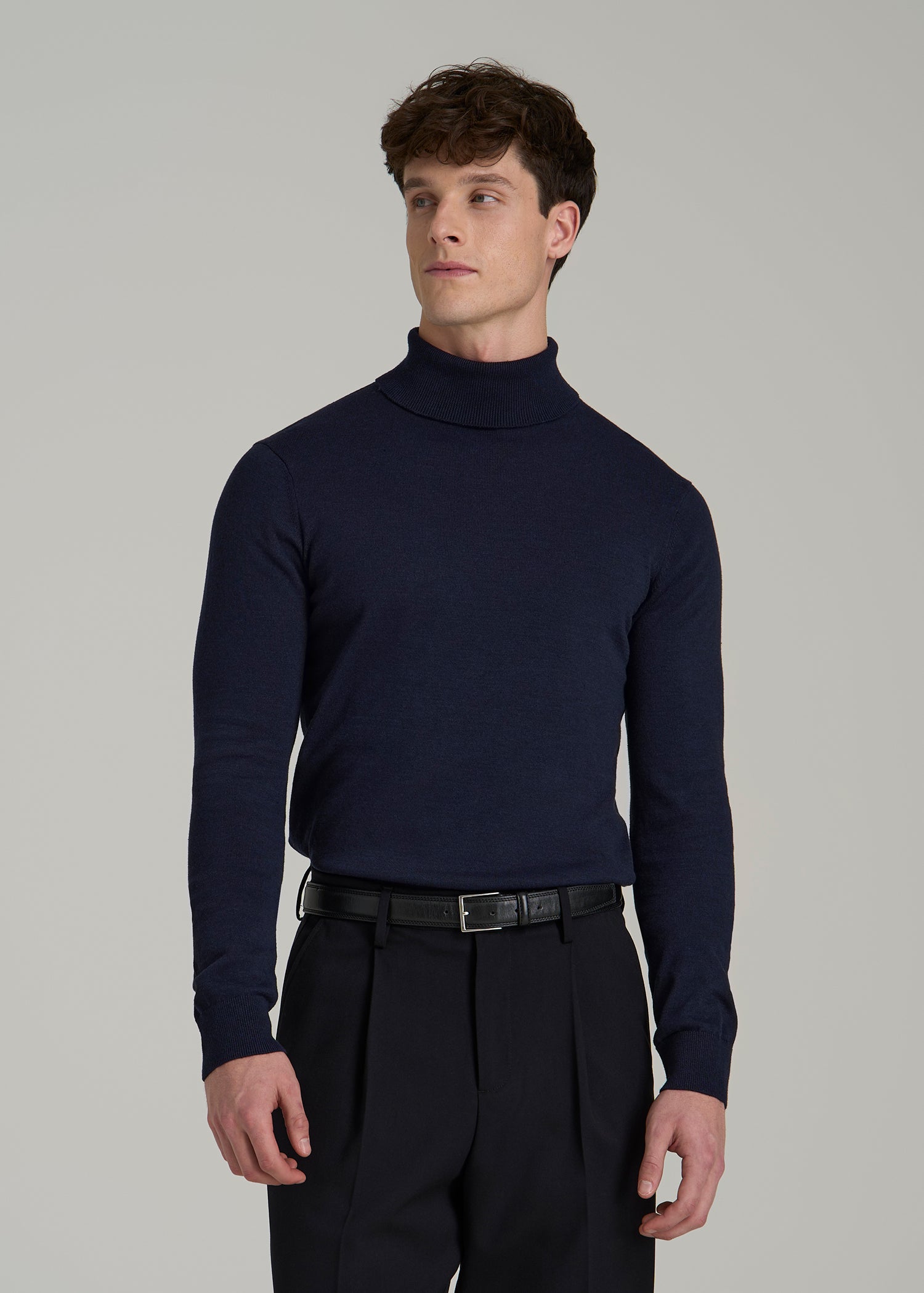 Turtleneck Sweater for Tall Men in Patriot Blue