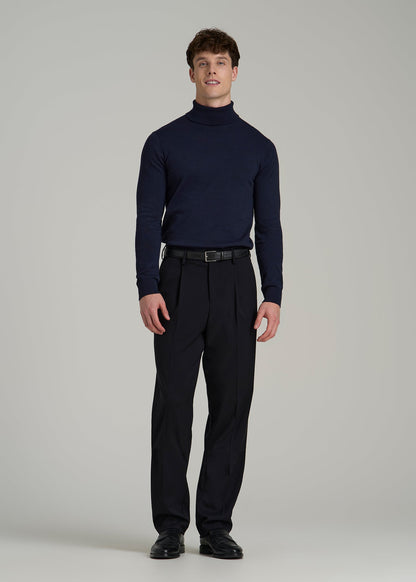 Turtleneck Sweater for Tall Men in Patriot Blue