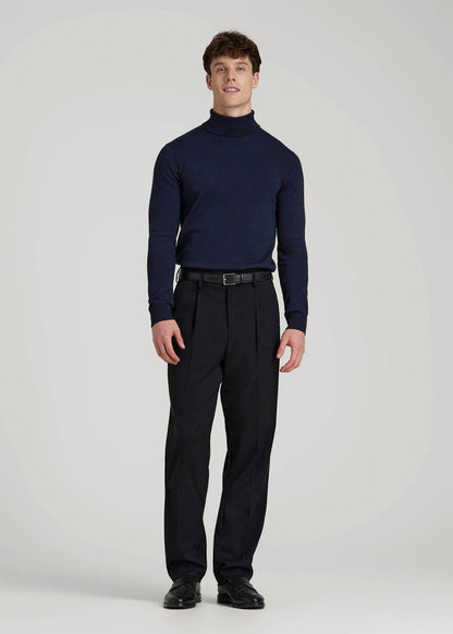 Turtleneck Sweater for Tall Men in Patriot Blue