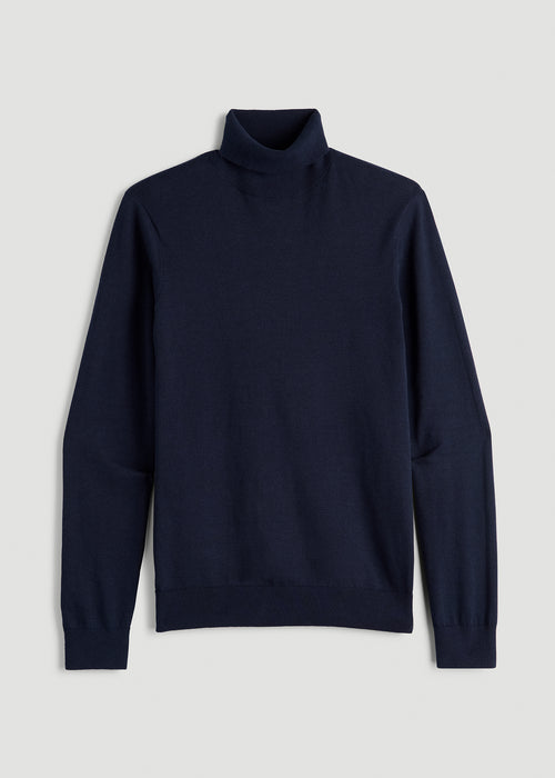 Turtleneck Sweater for Tall Men in Patriot Blue