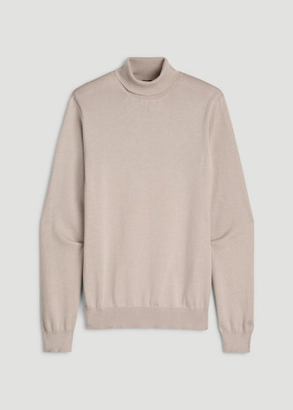 Turtleneck Sweater for Tall Men in Simply Taupe