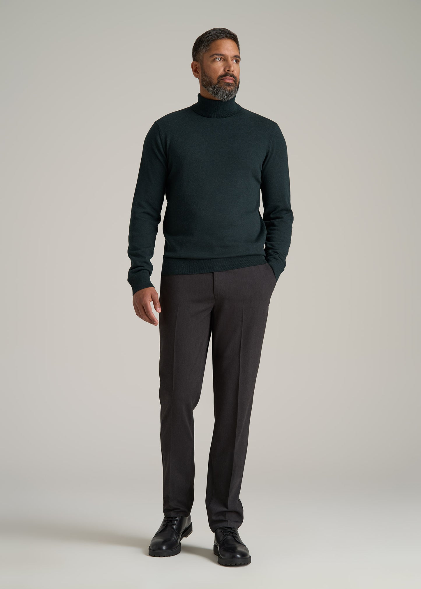 Men's Tall Turtleneck Sweater in Midnight Green